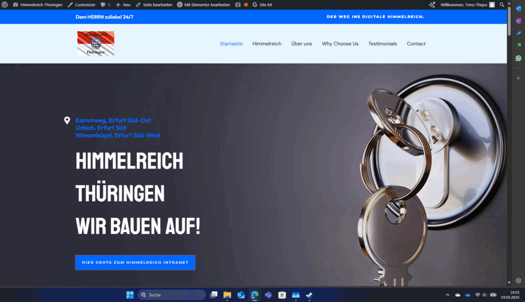 Screenshot der Webseite - Himmelreich Thüringen